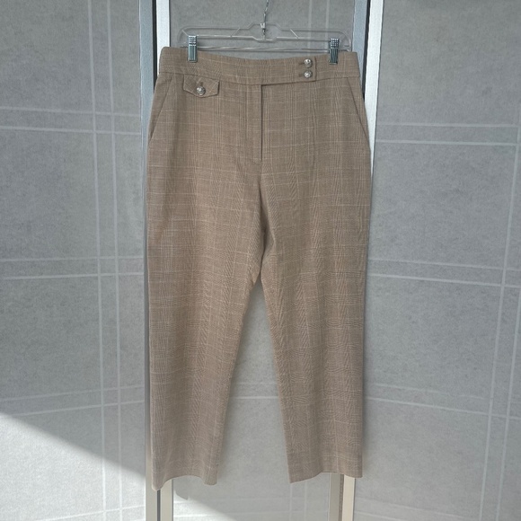 Veronica Beard Beige Plaid Renzo Pants sz 10